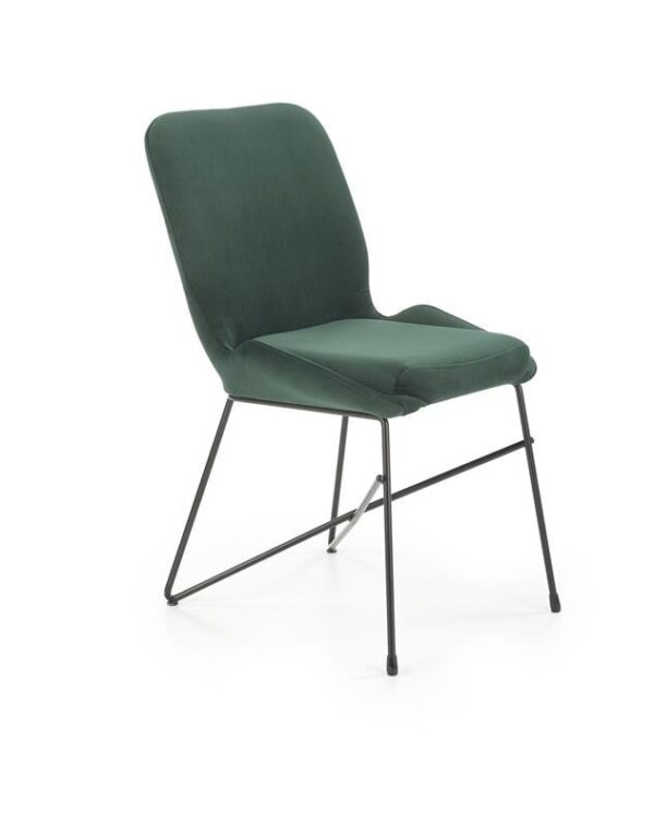 Sedia K454 in velluto verde - H83 cm