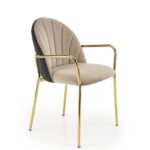 Sedia K500 velluto beige - nero