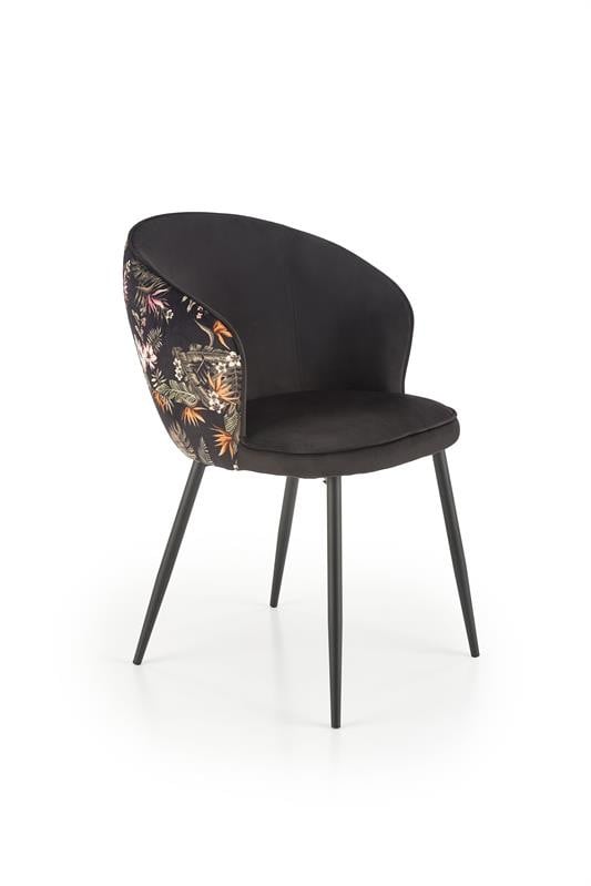 scaun-k506-negru-floral27721 Sedia K506 nero/floreale - immagine 1