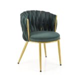 K517 sedia in velluto verde/oro