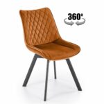 Sedia K520 velluto cannella