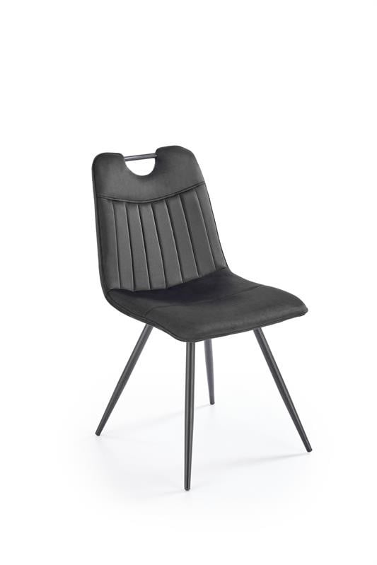 scaun-k521-velvet-negru27731 Sedia K521 velluto nero - immagine 1