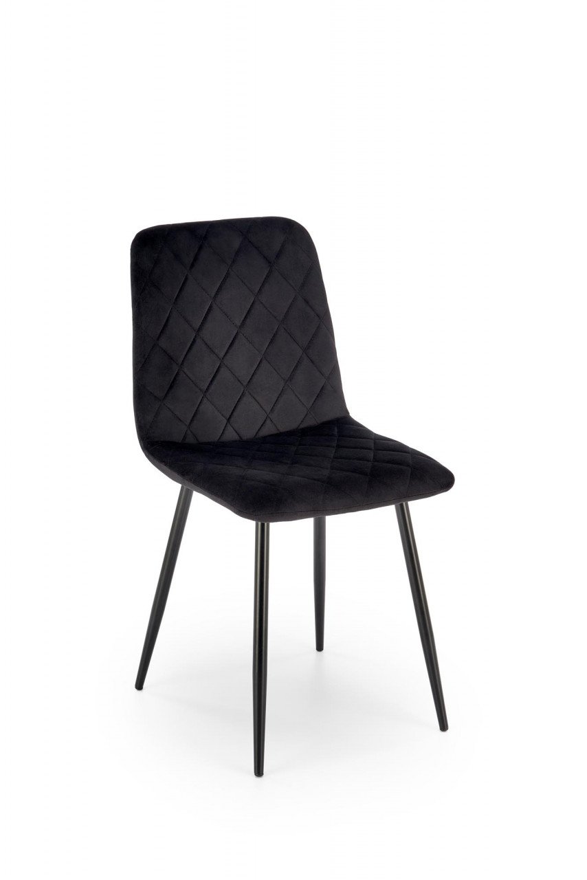 scaun-k525-velvet-negru99909 K525 sedia in velluto nero - immagine 1