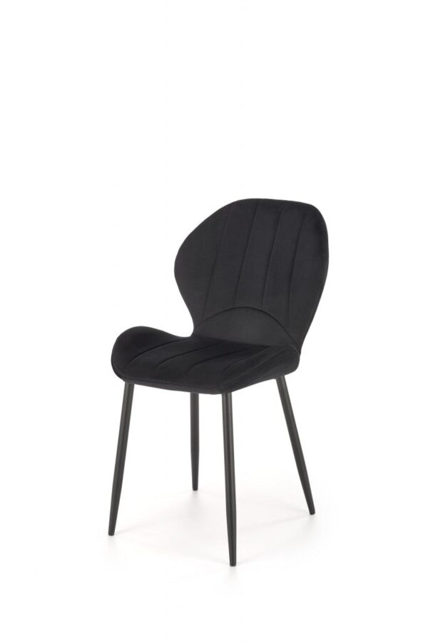 K538 sedia in velluto nero H85 cm