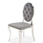 Sedia K555 velluto grigio velluto Blu14/argento