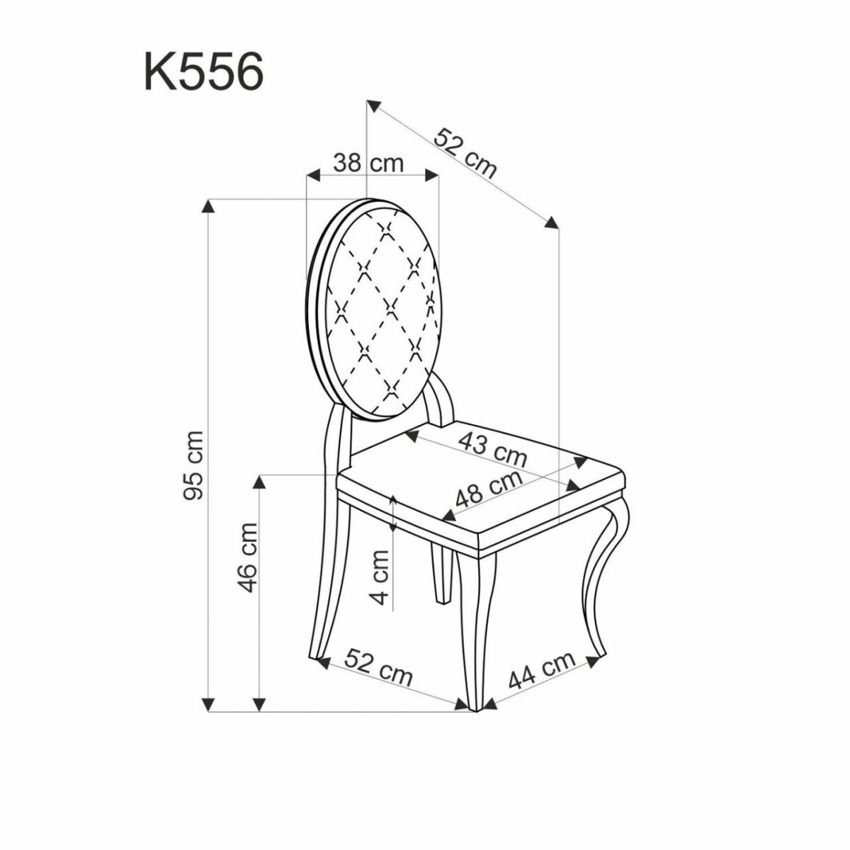 Sedia K556 velluto nero Blu19/oro Blu19/oro - immagine 2
