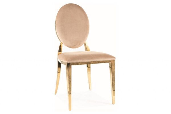 Sedia King in velluto beige/oro Blu28