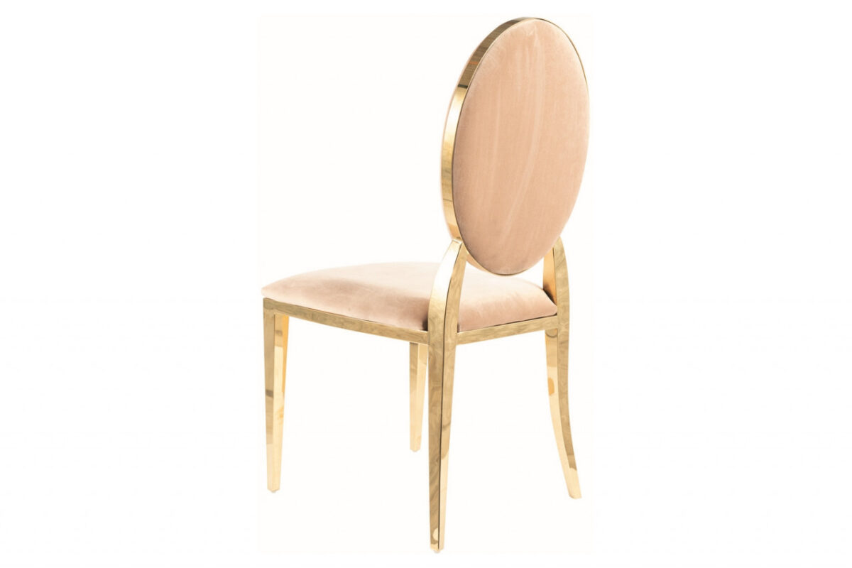 Sedia King in velluto beige/oro Blu28 - immagine 4
