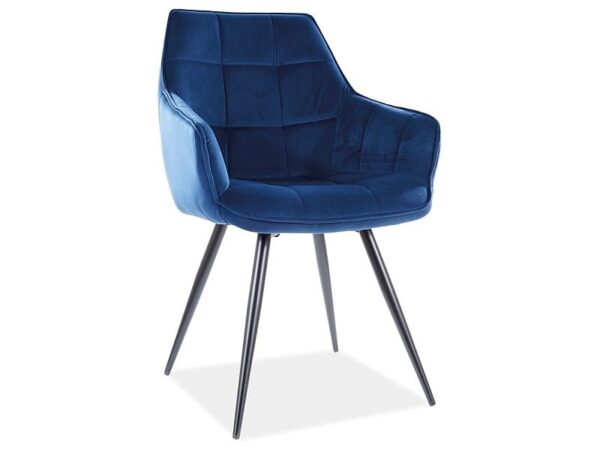 Sedia Lilia in velluto blu - L59 x H45 x P90 cm