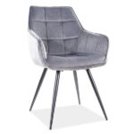 Sedia Lilia Velvet Grey - L59 x H45 x H90 cm