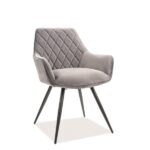 Sedia Linea Velvet Grigio/Nero - H82 cm