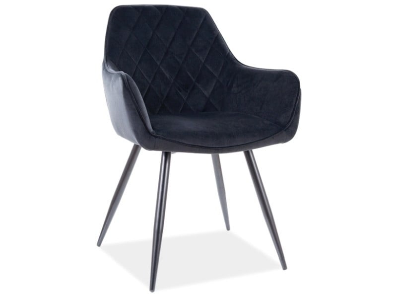 scaun-linea-velvet-negru-negru-–-h82-cm15658 Sedia Linea Velvet Nero/Nero - H82 cm - immagine 1