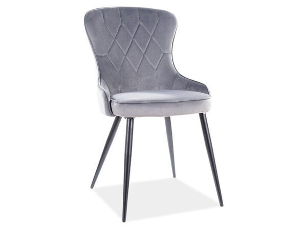 Sedia in velluto grigio Lotus velvet Blu14
