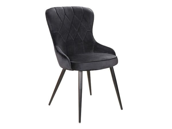 Sedia Lotus in velluto nero Blu19
