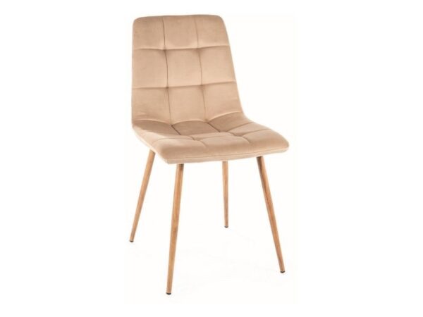 Sedia Mila D velluto beige/rovere Blu28