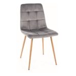Sedia Mila D velluto grigio/rovere Blu14