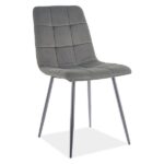 Sedia Mila in velluto opaco grigio85/nero