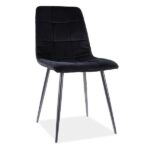 Sedia Mila in velluto opaco nero99/nero