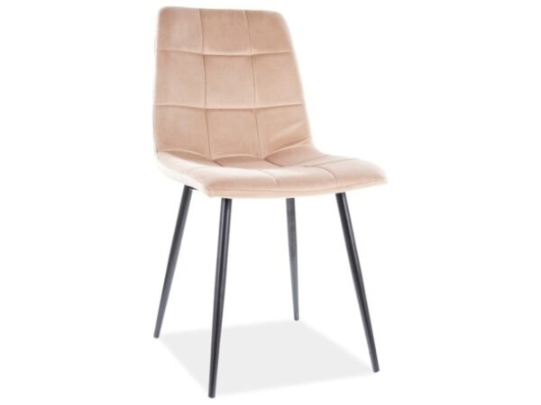 Sedia Mila in velluto beige/nero Blu28