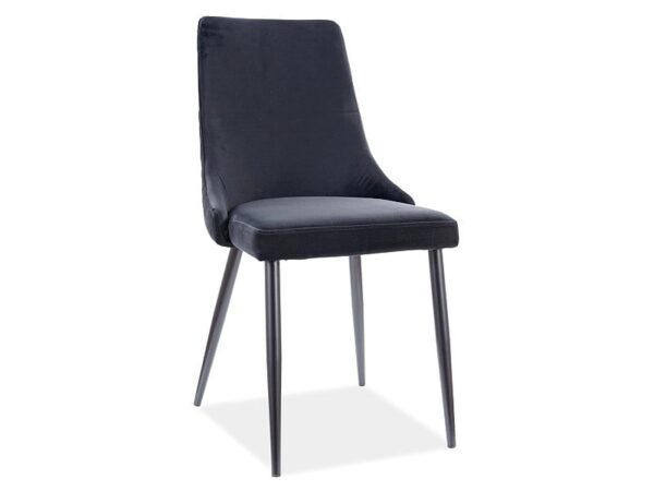 Sedia Piano B velluto nero Blu19
