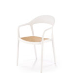 Sedia in plastica K530 in legno naturale/bianco