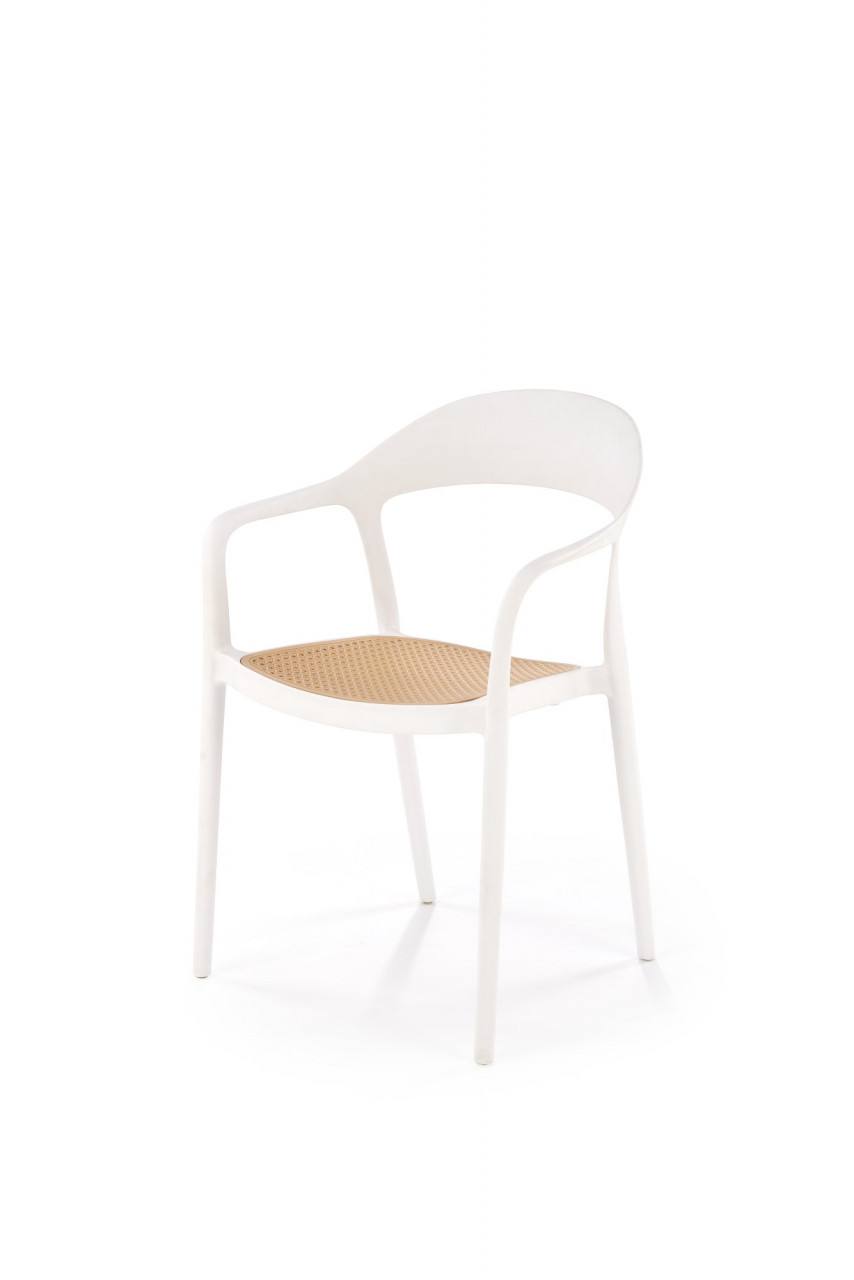 scaun-plastic-k530-alb-natur99934 Sedia in plastica K530 in legno naturale/bianco - immagine 1