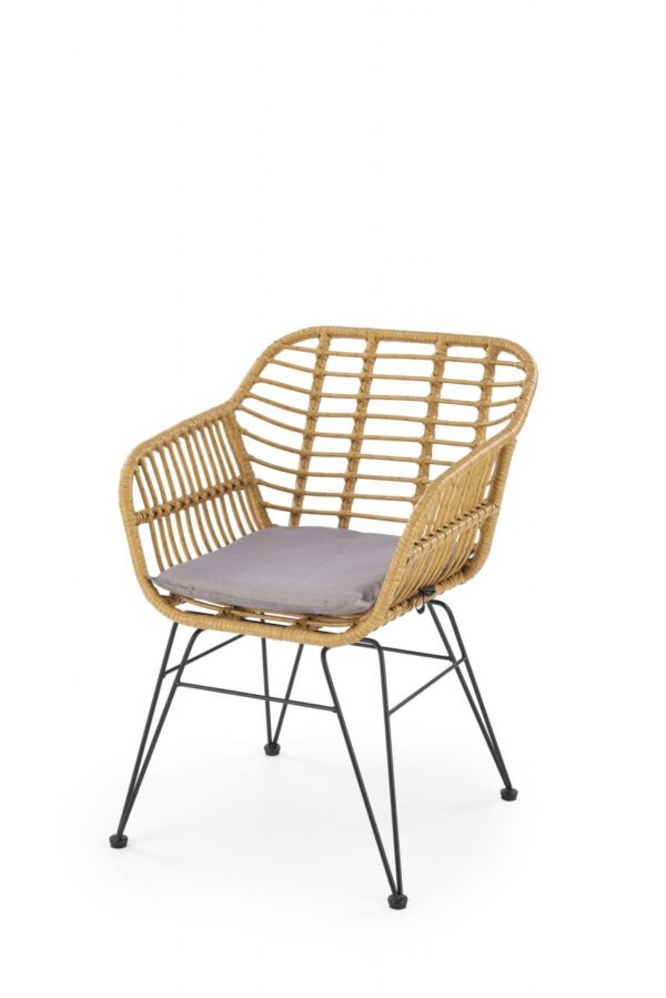 Sedia in rattan K541 natur/grigio