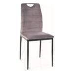 Sedia Blu14 in velluto grigio Rip