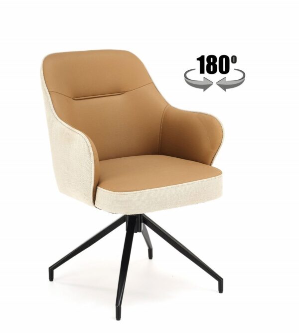 Sedia girevole K527 marrone/beige