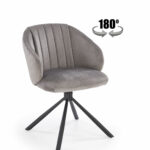 Sedia girevole K533 in tessuto grigio