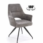 Sedia girevole K542 in tessuto grigio