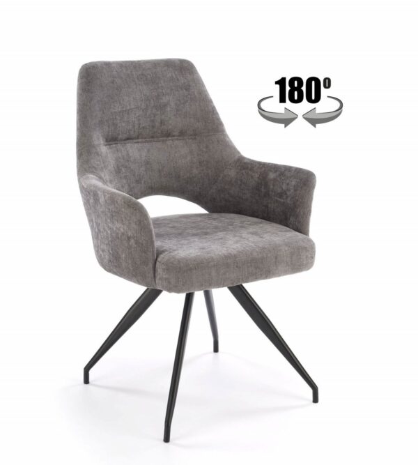 Sedia girevole K542 in tessuto grigio