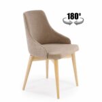 Sedia girevole Malaga beige H79 cm