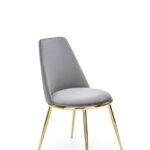 Sedia imbottita K460 - Grigio/Oro