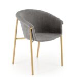 Sedia imbottita k489 grigio/oro