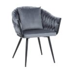 Sedia imbottita Nuvo Velvet - Grigio