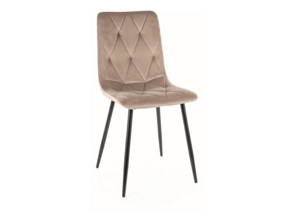 Sedia Tom in velluto beige Blu40