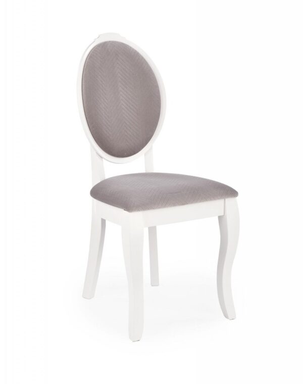 Sedia imbottita Velo grigio/bianco - H96