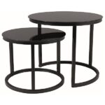 Set di 2 Tavolini da caffè Atlanta D II in nero/nero opaco