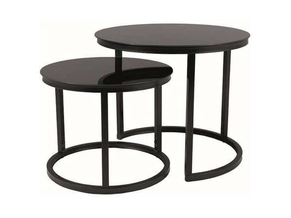 Set di 2 Tavolini da caffè Atlanta D II in nero/nero opaco