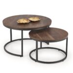 Set di 2 Tavolini da caffè Java in noce/nero