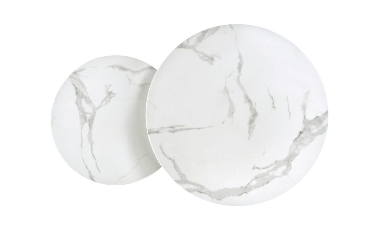 Set di 2 Set di Tavolini da caffè Mercury 2 effetto marmo bianco/argento - immagine 4