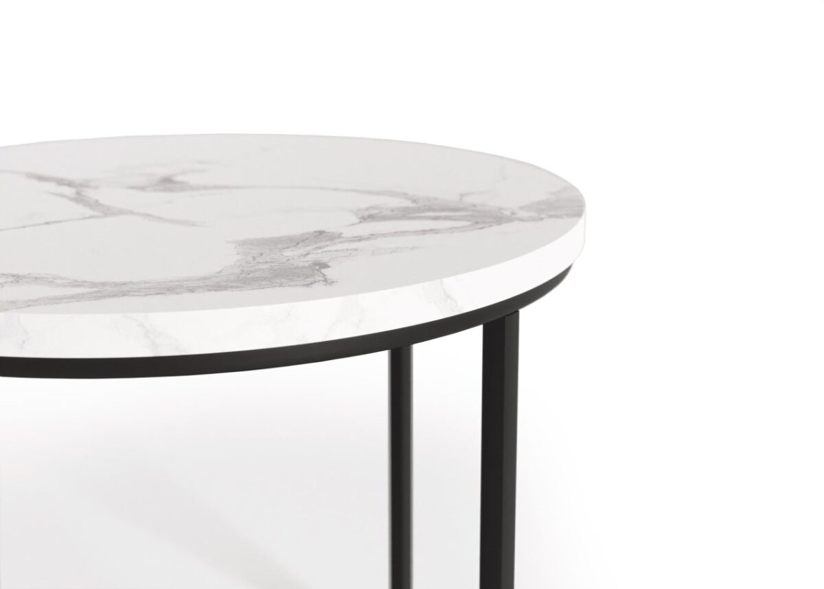 Set di 2 Tavolini da caffè Oreo effetto marmo bianco/nero - p 43-53 x h 35-45 cm - immagine 14