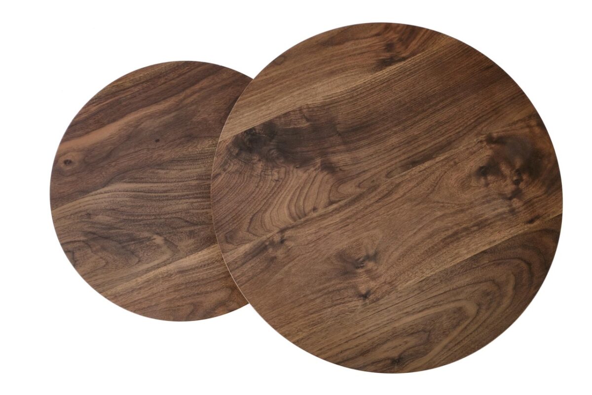 Set di 2 Tavolini da caffè Oreo in noce/nero - d43-53 x h35-45 cm - immagine 6