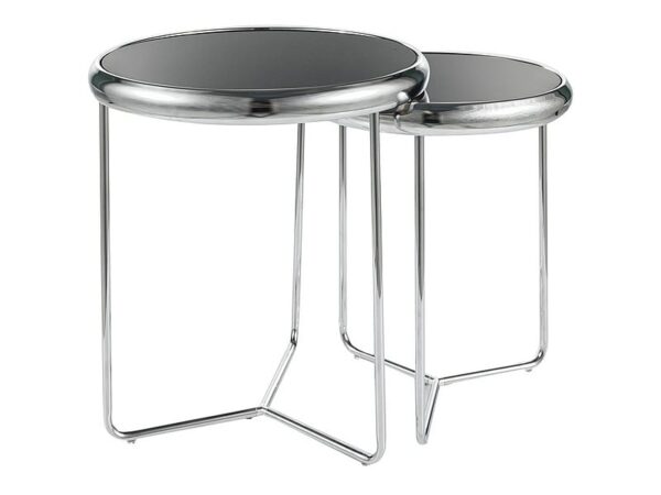 Set di 2 Tavolini da caffè Scarlet II in nero/argento