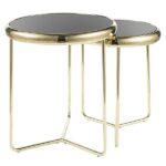 Set di 2 Tavolini da caffè Scarlet II in nero/oro