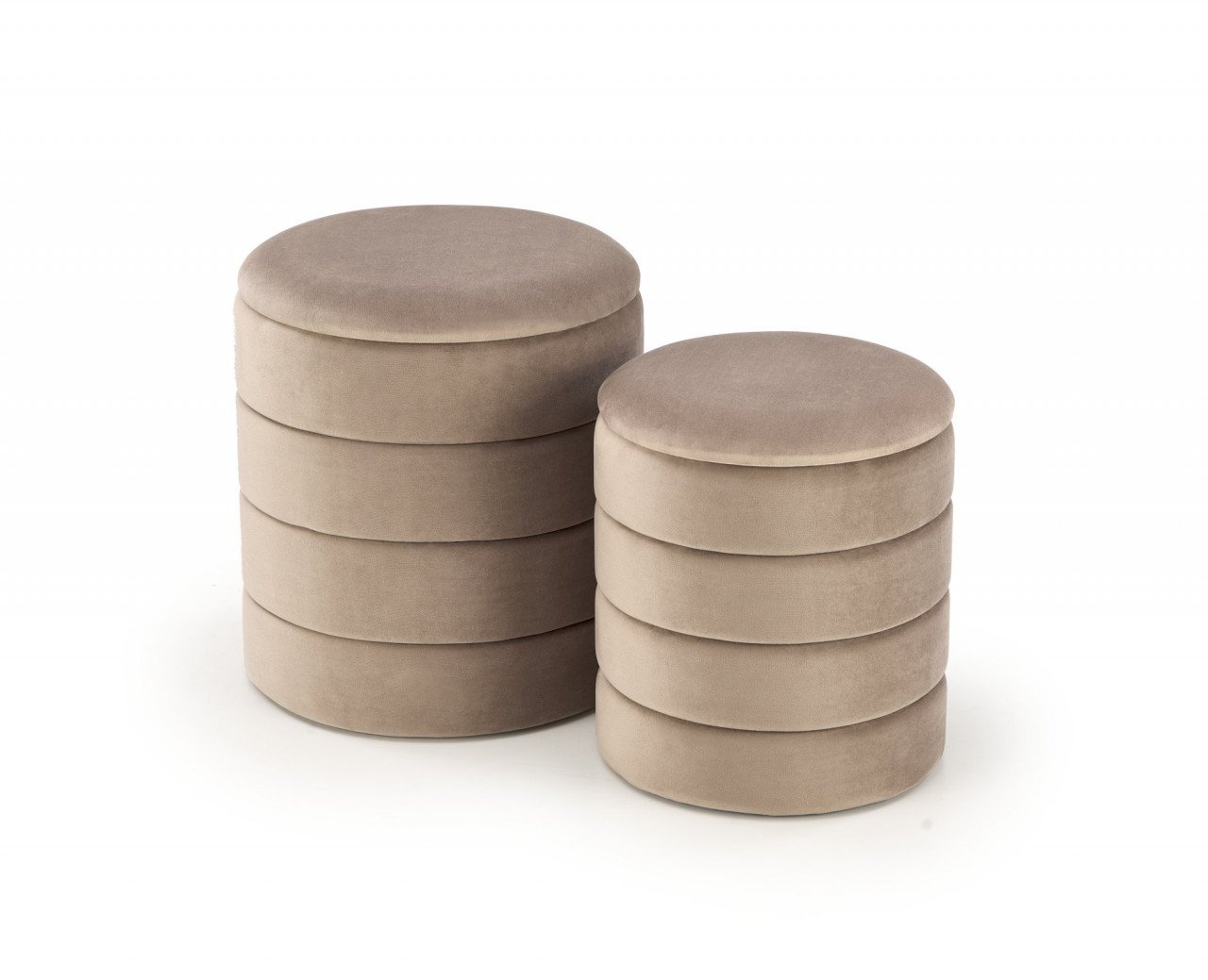 set-2-tabureti-pacho-bej100609 Set di 2 Pouf Pacho in beige - immagine 1