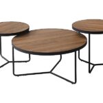 Set di 3 Tavolini da caffè Demeter in noce/nero
