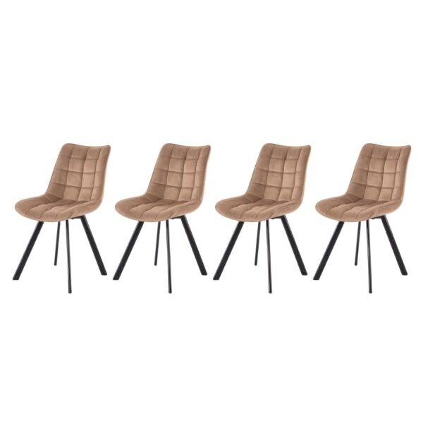Set di 4 sedie K332 in velluto beige