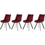 Set di 4 sedie K332 con bordo in velluto